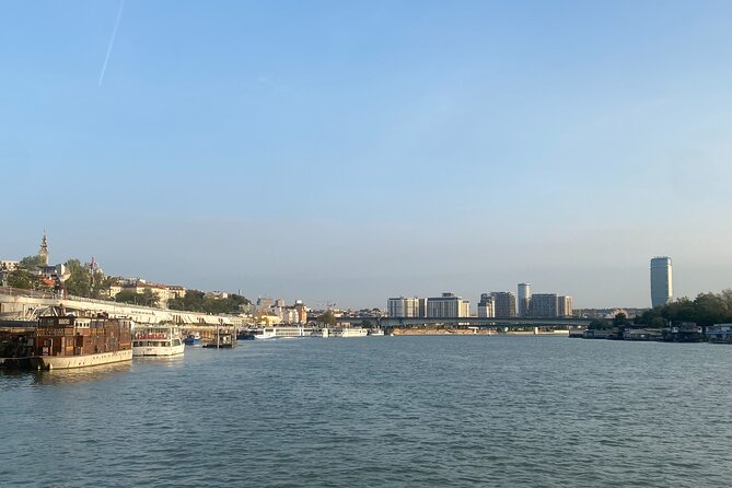 Belgrade Sunset Cruise w/ Live Tour Guide - Zemun and the Gardos Tower across the water