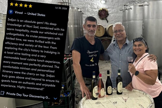 Private Day Tour Discovering Hidden Gems of Novi Sad in Luxury - Vinarija Antonijević in Ledinci